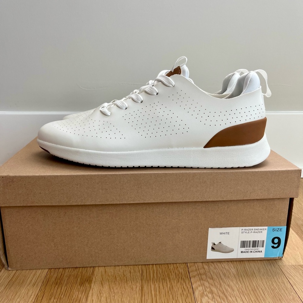 Steve Madden White Sneakers with Brown Accent